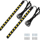 SURAIELEC 12 Outlet Long Metal Power Strip, 15FT Cord Surge Protector, Angled Flat Plug, Wide Spaced Outlet Bar, 15A Breaker, Wall Mountable, Industrial Heavy Duty for Work Bench, Shop, Garage, 2 Pack