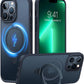 TORRAS Magnetic for iPhone 13 Pro Max Case 6.7 inch [ Fit for Magsafe] with Stand, [Military Grade Drop Protection] Shockproof Translucent Back Slim Protective Phone Case (2021), Black