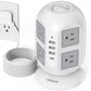 TESSAN Tower Surge Protector Power Strip 10 ft, Long Flat Extension Cord with Multiple Outlets, 8 AC Outlets with 4 USB Ports (1 USB C), Charging Station with Surge Protection, for Home Office Dorm