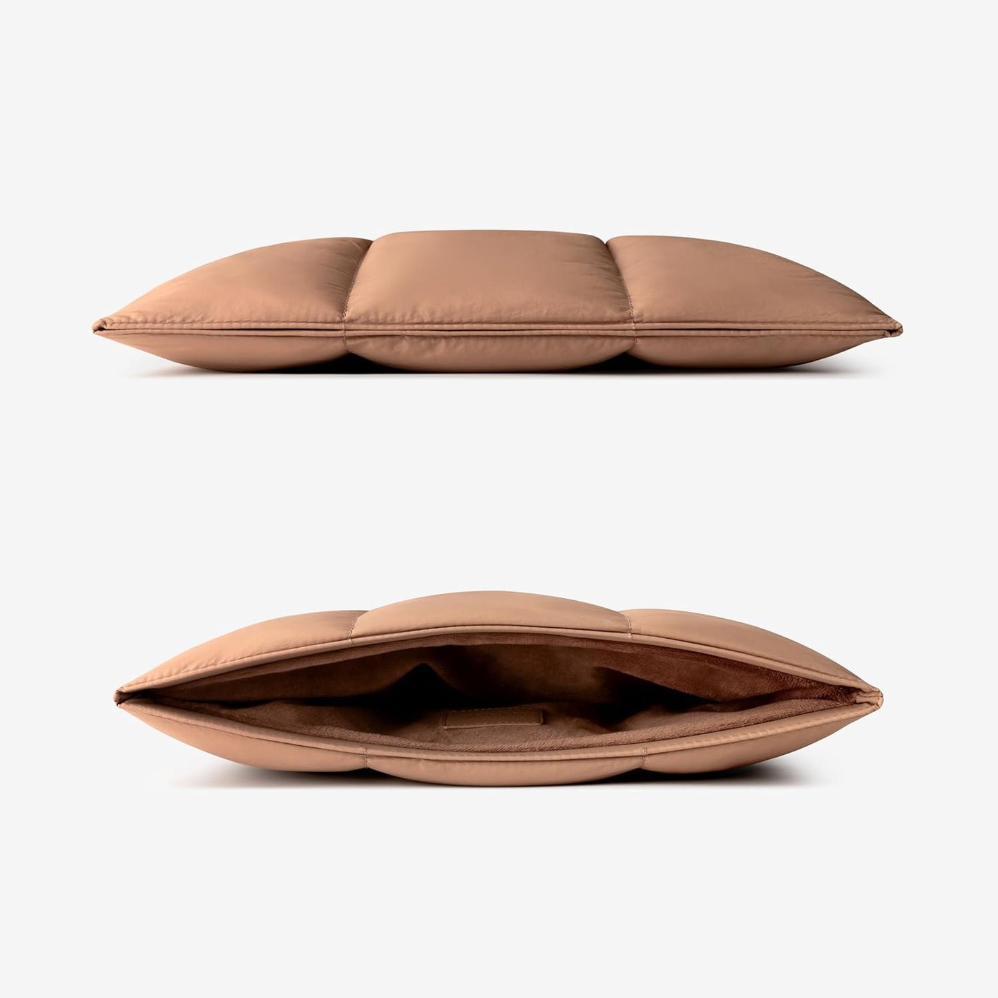 Comfyable Puffy Laptop Sleeve 13 Inch 14 Inch, Quilted Puffer Laptop Carrying Case, Pillow Case Compatible with MacBook Air M4 2025 M3 M2 M1, MacBook Pro M4 Pro/Max, Brown