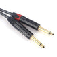 Devinal 1/4 to Dual 1/4 Y-Splitter Cable, 6.35mm TRS to Dual 6.35mm TS Insert Cable Cord, Quarter inch Stereo to 2 Quarter inch Mono Send and Return Patch Cord 6 Feet