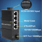 Industrial Mini Gigabit Ethernet Switch 4-Port RJ45 10/100/1000BASE-T+1-Port SFP Slot,Unmanaged Network Switch,Network Hub,Dinrail Mount or Wall-Mount,Plug & Play,Fanless (4 RJ45+1 SFP)