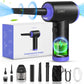 CLEVAST Compressed Air Duster - 3 Gear 110000RPM Electric Air Duster, 3 in 1 Versatile with LED - Cordless Dust Blower & Mini Vacuum & Inflating for PC, Computer, Keyboard, Rechargeable Canned Air