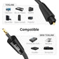 Elecan Mini Toslink to Toslink Digital Optical S/PDIF Audio Cable 8 Ft, Gold Plated Soft Flexible Fiber Optic Cable,Signal Protection PVC,Surround Sound for Soundbar,Home Theater,Hi-Fi System+Ties MI