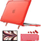 Batianda for New MacBook Air 13.6 inch Case 2025 M4 2024 2022 Release Model A3240 A2681(M2) A3113(M3), Heavy Duty Shockproof Protective Hard Shell with Fold Kickstand & Keyboard Cover, Red