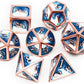 Haxtec Metal DND Dice Set Copper Blue White D&D Dice with Leather Dice Bag Compatible with Dungeons and Dragons RPG-Ice Dragon Bait