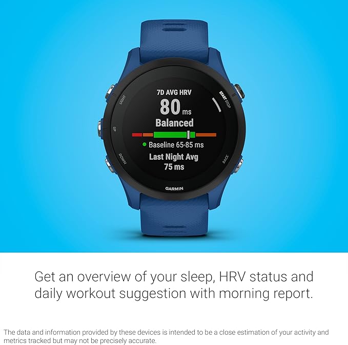 Garmin Forerunner® 255, GPS Running Smartwatch, Advanced Insights, Long-Lasting Battery, Tidal Blue