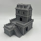 Paintable Tabletop Miniature Building Terrains Compatible with D&D and Alike RPG War Games - 18mm/28mm Scale Scenery with Medieval Gothic Architecture Style (18mm Scale)