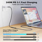 CABLEDECONN USB C 3.2 Gen-2 Extension Cord 2M 6.6FT 90 Degree Elbow Thunderbolt 3 240W Fast Charging Cable Male to Female Data Transfer 20Gbps 48V/5A 4K Video Cable Compatible with MacBook