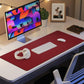 PU Leather Desk Pad Protector - 36"x17" Large Non-Slip Desk Mat, Waterproof Office Desk Blotter for Keyboard & Mouse, Premium Workstation Cover for Home & Office (Red)