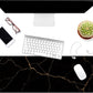 Dynippy Thin Extended Gaming Mouse Pad （31.5 * 11.8 * 0.08 inch） with Stitched Edges Large Mousepad Long XXL Keyboard and Mouse pad Desk Mat for Gaming Office & Home - Black Gold Marble