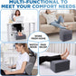 Adjustable Foot Rest for Under Desk - 3-in-1 Ergonomic Foot Stool with Zipper Connection, Height Adjustable for Office, Home & Gaming (Gray)