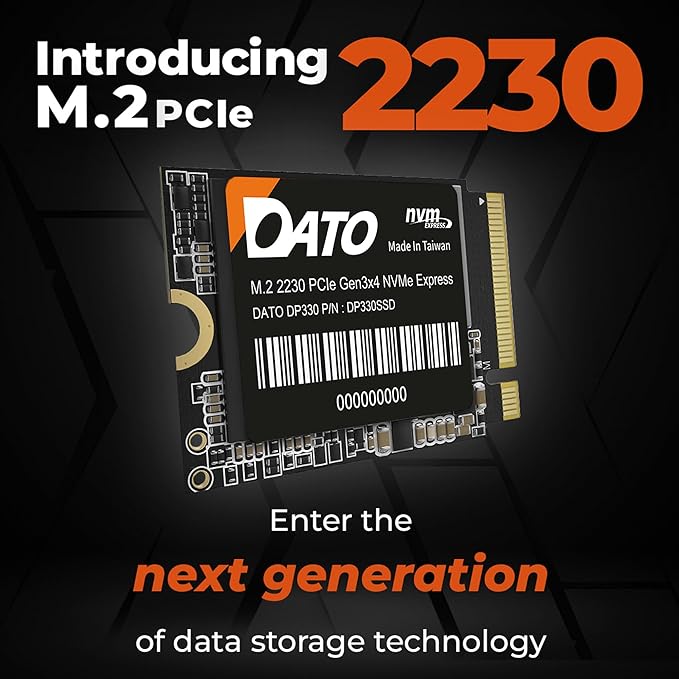 DATO 1TB SSD M.2 2230, NVMe 1.3 PCIe Gen3x4, Internal Solid State Drive, Up to 2500/1700 MB/s, DP330 Series