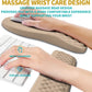 Hokafenle 2 in 1 Ergonomic Mouse Pad Wrist Support & Wrist Rest for Computer Keyboard Set, with Relieve Carpal Tunnel Pain Massage Bulge and Full Memory Gel Design (2In1 Set, Sand Color)