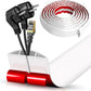 Floor Cord Cover Cavity 0.8"x0.37" Self Adhesive Cord Hider, 10FT Low Profile Cable Management, Extension Strip Protector for Wires, Prevent Cable Trips for Offices, Gyms, Exhibitions（White）