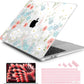 Batianda Premium Case for New MacBook Air 15 inch 2025 2024 2023 with M4 M3 M2 Chip, Floral Designed Protective Plastic Hardshell & Keyboard Cover & Screen Protector, Cute White Flower