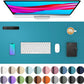 Aothia Leather Desk Pad Protector, Mouse Pad, Office Desk Mat, Non-Slip PU Leather Desk Blotter, Laptop Desk Pad, Waterproof Desk Writing Pad for Office and Home (Turquoise,23.6" x 13.7")