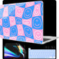 MEEgoodo Case for MacBook Pro 13 inch Case 2022 2021 2020 New A2338 M2/M1 A2251 A2289,Laptop Hard Shell with Keyboard & Camera Cover Compatible with 13 inch MacBook Pro, Smiling Faces & Checkered