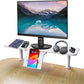 Clamp-On Monitor Stand Riser with Phone/Pad Holder, Height Adjustable from 6.7" to 10.7", Computer Desk Shelf for Laptop, PC, Home Office Workstation (White)
