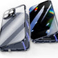 Jonwelsy Anti Peeping Case for iPhone 15 Pro (6.1"), 360 Degree Front and Back Privacy Tempered Glass Cover, Magnetic Adsorption Metal Bumper (Blue)