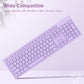 LeadsaiL Purple Wireless Keyboard, 2.4GHz Full-Sized Ergonomic Computer Keyboard, Cordless Noiseless Keyboard,12 FN Shortcuts for Windows MacOS Laptop Computer