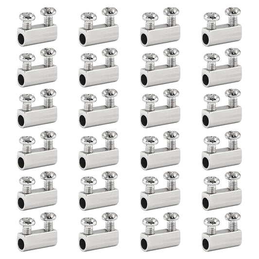 Biaungdo 24 Pcs Stainless Steel Wire Rope Cable Clamp, Adjustable New Upgrade Double Hole Wire Rope Clamp Fastener