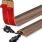 Floor Cord Cover for Wires on Floor Self Adhesive Cord Hider Floor Cable Management Wire Covers for Cords Protector Prevent Cable Trips Cord Cavity W 0.51" x H 0.31", Misty Brown Wood, 3.3Ft
