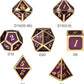 D&D Table Game Dice Set, 7PCS Metal Die with Metal Gift Box for Dungeons and Dragons (Dark Purple and Gold Number)