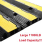 Reliancer 3 Pack Dual Channel Rubber Cable Protector Ramp 2 Channel Traffic Speed Bump 11000lbs Capacity Heavy Duty Driveway Hose Cover Ramp Cord Track Protector Wires Concealer w/Flip-Open Top Cover