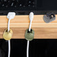 3 Sets Charger Holders for Cords, Gold/Silver/Antique Copper Adjustable Cable Anchor Holders, Adhesive Metal Cord Clips, Cable Management Wire Organizers for Desk, Office, Nightstand