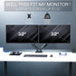 VIVO Dual Monitor up to 32 inches and 19.8 lbs per Screen, Pneumatic Arm Desk Mount, Articulating Counterbalance, VESA Stand, Classic, STAND-V002O
