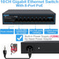 8 Port Gigabit PoE Switch with 2 Gigabit Uplink, 1000Mbps, 802.3af/at, 120W Built-in Power, Vlan, Unmanaged Metal Plug and Play,Ideal for NVR and Power Over Ethernet IP Cameras