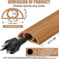 Floor Cord Cover Self Adhesive Cord Hider,10FT Cable Management, Extension Strip Protector for Wires, Prevent Cable Trips for Offices, Gyms, Exhibitions Cavity:0.3"(W) x 0.28"(H) Brown Wood