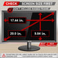 [2 Pack] 20 Inch Privacy Screen Filter for Widescreen 16:9 Monitor | Privacy Shield | Anti-Glare | Anti-Blue light Protector | Eye Protection | Computer Security Private Filter