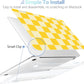 MEEgoodo Case for MacBook Pro 13 inch Case 2022 2021 2020 New A2338 M2/M1 A2251 A2289, Laptop Hard Shell with Keyboard & Camera Cover Compatible with 13 inch MacBook Pro, Yellow Squares