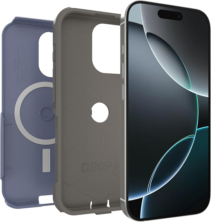OtterBox iPhone 16 Pro (Only) - Commuter Series MagSafe Case - Spiced Orchid (Blue & Grey) - Built-in Magnets - Slim & Tough - Pocket-Friendly - with Port Protection