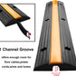Reliancer 4 Pack 1-Channel Rubber Cable Protector Ramp Traffic Speed Bump 18000lbs Capacity Heavy Duty Cable Protective Cover Ramp Driveway Hose Cord Track Protector Wires Concealer for Garage Parking