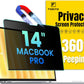 F FORITO Magnetic Privacy Screen Protector Compatible with MacBook Pro 14 inch (2024-2021, M4, M3, M2, M1, Pro,Max), Removable 360° Anti Peeping Anti Blue Light Anti Glare Laptop Privacy Screen Shield