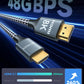 ARISKEEN 8K HDMI Cable 50FT, 48Gbps High Speed HDMI 2.1 Cable, 8K 60Hz, 4K 120Hz 144Hz Support for HDR 10, HDCP 2.2 2.3, eARC, DTS:X, Braided HDMI Cord Compatible with Laptop/HDTV/Monitor - 50 Feet