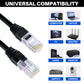 Cat5e Ethernet Cable 300 FT, Long Cat 5e Internet Cable, Black Snagless Patch Cord, Flexible, Network, LAN, PoE, Standard RJ45 Connector for PC, Server, Router, Modem, TV, PS5 - with 15 Cable Ties