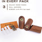 Wood Hooks, 3 Pack Wall Hooks Heavy Duty Rustic Coat Hooks Wall Mounted, Decorative Hooks for Hanging Coats Hats Towels Robes Hat Rack for Wall (Walnut Wood)