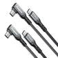 Fasgear 100W USB C to Type C 90-Degree Cable, 2 Pack 6ft USB 3.1 Gen 2 10Gbps Data Power Delivery Cord Compatible for VR Headset,PD Docking Station,Hard Drives,Mac-Book,4K Displays (6ft, Black)
