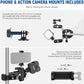 NEEWER Heavy Duty Super Clamp with Two 360° Dual Ball Head Magic Arms, 1/4" 3/8" Screw Threads, Phone & Action Camera Mount Adapter for Flat/Round Surface Compatible with GoPro DJI Insta360 DSLR