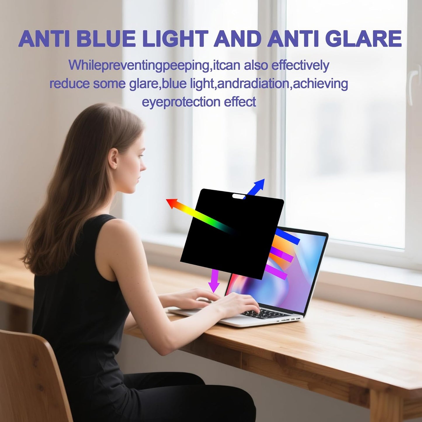 360° Privacy Screen Protector Compatible for MacBook Air 13 Inch (2018-2021, M1), Privacy Screen Filter for MacBook pro 13 inch (2016-2022,M1, M2), Anti-Spy/Anti Fingerprint/Anti Blue Light/Anti Glare