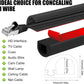 Self-Adhesive Cable Hider,Flexible Wire Cover Cable Raceway for Wires, Wall Mount TV, Home Audio, Network,Power and Phone Line Managemen (Black, 236inch)