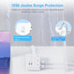 Flat Plug Power Strip Surge Protector, 5ft Ultra Thin Extension Cord with 4 USB Wall Charger(2 USB C Port), 6 Widely-Spaced Outlets Power Strip Compact for Travel, Office, Dorm Room Essentials (White)