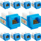 Cmple - 10 Pack Cat5e Keystone Jack Insert Punch Down RJ45 Connectors RJ45 Keystone Jack 90 Degree Female for Wall Plates, Patch Panels, Patch Cables, Ethernet Cables - Blue