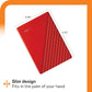 WD 5TB My Passport, Portable External Hard Drive, Red, Backup Software with Defense Against ransomware, and Password Protection, USB 3.1/USB 3.0 Compatible - WDBPKJ0050BRD-WESN