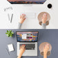 ITNRSIIET Ergonomic Mouse Pad with Wider Memory Foam Wrist Rest +17% - Curved Cushion Reduces Pressure 20%, Pain Relief, Non-Slip, Smooth, Cute Colors, 9.85 x 9 in, Soft Brown Gradient
