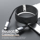 20Pcs Nearockle Silicone Cable Ties, 5.12 Inch Adjustable Cord Organizer Reusable Zip Ties for Charging Cords Earphone Computer Wire, Office Desk Cable Management Travel Accessories(White)
